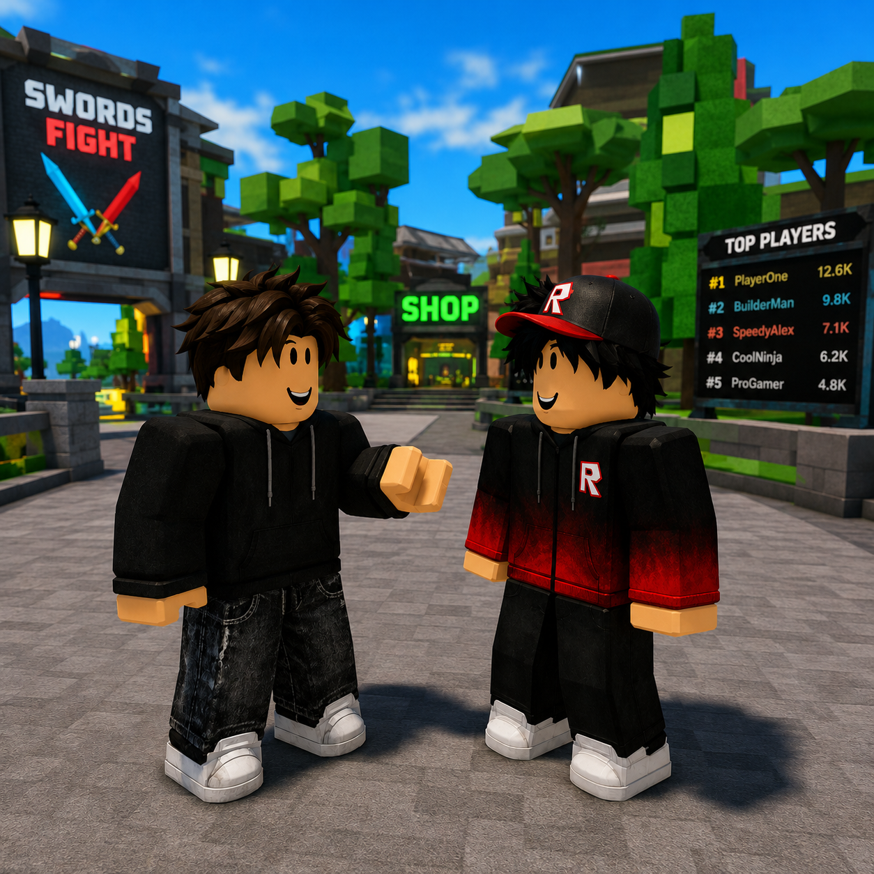 Roblox avatars in a social game world